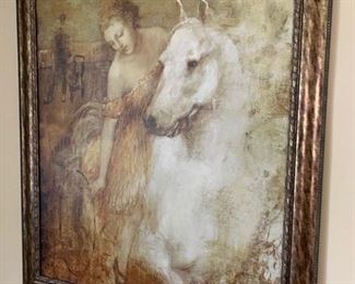 116. Framed Art Woman on Horse (42'' x 48'')	 $ 120.00 