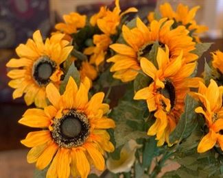 Sunflower & Metal Vase Decor	36in	