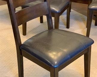 Espresso Rustic Dining Table w/ 8 Chairs	Table: 30x43x72-90in.  Chairs: 40x22x21in seat: 19in	HxWxD