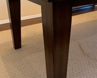 Espresso Rustic Dining Table w/ 8 Chairs	Table: 30x43x72-90in.  Chairs: 40x22x21in seat: 19in	HxWxD