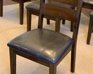 Espresso Rustic Dining Table w/ 8 Chairs	Table: 30x43x72-90in.  Chairs: 40x22x21in seat: 19in	HxWxD