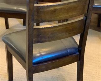 Espresso Rustic Dining Table w/ 8 Chairs	Table: 30x43x72-90in.  Chairs: 40x22x21in seat: 19in	HxWxD