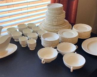 90+ Pc Wedgwood EDME Ribbed off-white China Set		