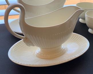 90+ Pc Wedgwood EDME Ribbed off-white China Set		