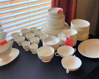 90+ Pc Wedgwood EDME Ribbed off-white China Set		