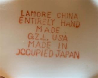 2pc Lamore China Cornucopia PAIR occupied Japan	4x7x1.5in	