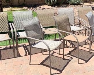 10pc Outdoor Patio Chairs	34x23x23in seat: 17.5in	HxWxD