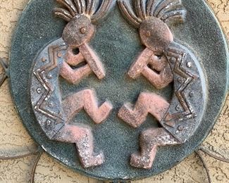 Metal Outdoor Kokopelli Sun Decor	31in diameter	