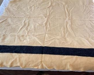 Hudson Bay Wool 4 Point Blanket Blue Stripe Antique	70x84in	