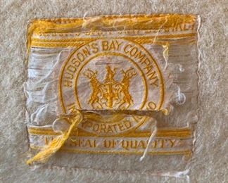 Hudson Bay Wool 4 Point Blanket Blue Stripe Antique	70x84in	