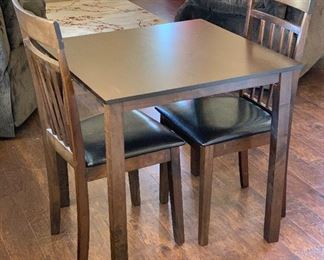 Espresso Table w/ 2 Chairs	29x29.5x29.5in	HxWxD