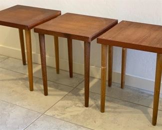 3pc Vintage MCM Accent tables/Plant stands	15x12x12in	HxWxD