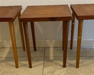 3pc Vintage MCM Accent tables/Plant stands	15x12x12in	HxWxD