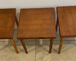 3pc Vintage MCM Accent tables/Plant stands	15x12x12in	HxWxD
