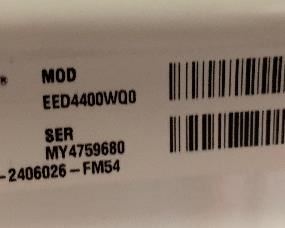 Estate Washer Electric Washing Machine ETW4400WQ0	42x27x29in	HxWxD