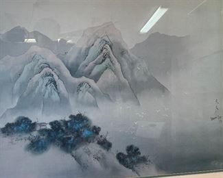 1970’s David Lee Asian Print Framed	28x34