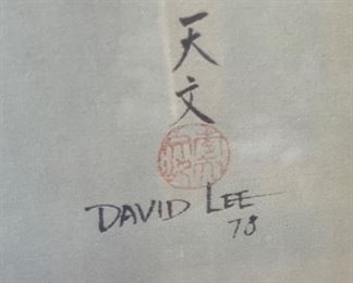 1970’s David Lee Asian Print Framed	28x34