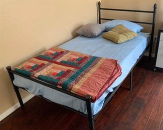 1 Twin Bed Mattress/Frame/Bedding #2	39x42x79in	HxWxD