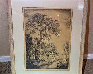 *Signed* Numbered Orpha Klinker Serenity etching	22x16