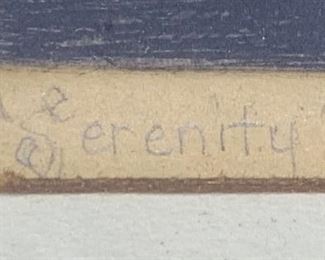 *Signed* Numbered Orpha Klinker Serenity etching	22x16