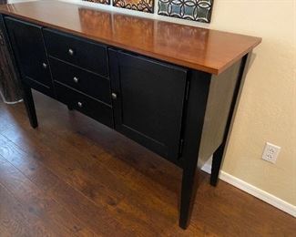Console Cab/table black/ natural wood top 36x60x17x	