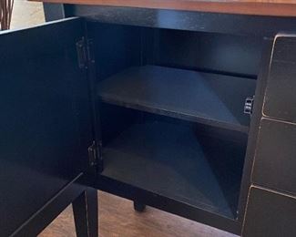 Console Cab/table black/ natural wood top 36x60x17x	