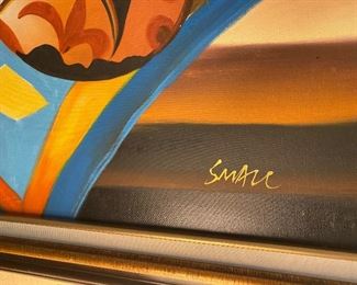 Native American signed original oil painting (small)	43x 31	