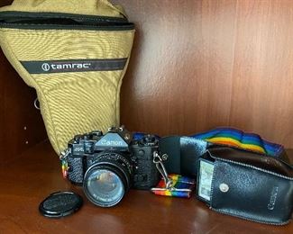 Canon A-1 camera  package with 50mm F1.8 lens and flash	