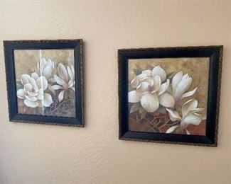 2 Flower prints wall art for pair