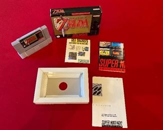 Rare Super Nintendo Zelda a link to the past game in box with manuals	