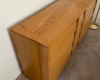Mid century 12 drawer dresser 66.5 x 18 x 35	