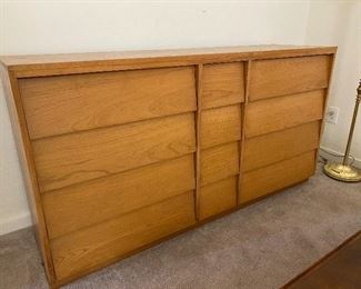 Mid century 12 drawer dresser 66.5 x 18 x 35	