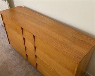 Mid century 12 drawer dresser 66.5 x 18 x 35	