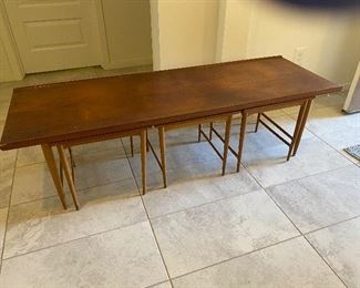 H.C Andersen Odder Mid century coffee table with 3 nesting tables table	17.5x62x17.5in	HxWxD