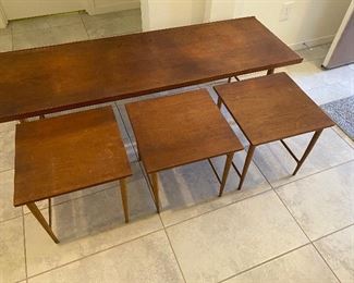 H.C Andersen Odder Mid century coffee table with 3 nesting tables table	17.5x62x17.5in	HxWxD