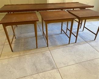 H.C Andersen Odder Mid century coffee table with 3 nesting tables table	17.5x62x17.5in	HxWxD