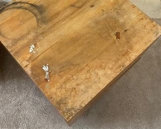 Mid century 2 drawer nightstand need refinishing # 1 of 2	26.5x16x16	HxWxD