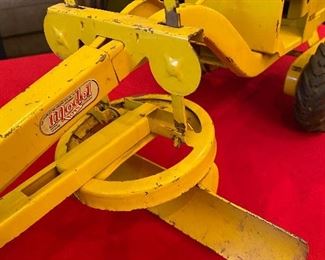 Vintage Doepke Model Toys, Adams Motor Grader Diesel Heavy Pressed Steel, 1950's	