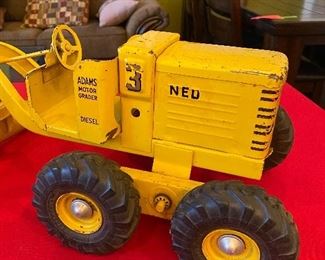 Vintage Doepke Model Toys, Adams Motor Grader Diesel Heavy Pressed Steel, 1950's	