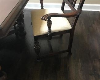 captains chair of the 1930's dining room table and chairs