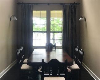 view of the dining room table