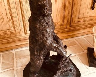 Large ca. 1980 bronze bear by Evgeni (Eugene) Lanceray, 23" tall by about 11 wide