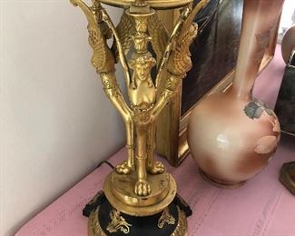 Fine French bronze gilt lamp
