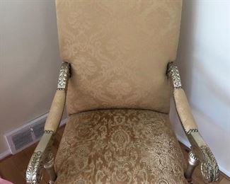One of a pair of silver gilt chairs