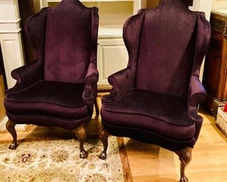 Purple Wing back chair ===> $175 Each OR PAIR for ONLY $300