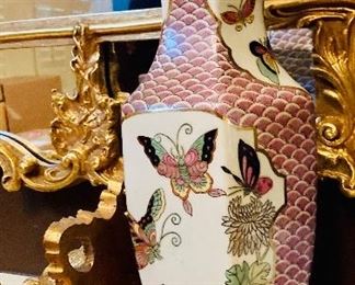 Octagon Japanese Butterfly Vase ===> $275 Each OR ONLY $400 for the PAIR
