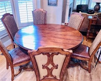 Round Table & 6 Chairs ===> $900   (includes 2 leaves & table covers)