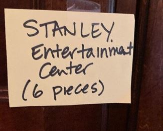 ALT VIEW: Stanley 6-pc Entertainment Center ===> $1,200 /OBO  (Side piece) Dimensions: 26.5”W x 97.5” H  (center) Dimensions: 58”W x 102.5” H 

