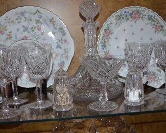 Waterford Lismore 8 Wine Glasses, 8 Water Goblets, 4 Champagne, 1 Tall Vase, 1 Decanter