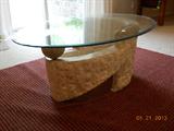 Magnussen Ponte Vedra oval glass top coffee table.